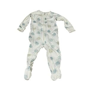 Pehr Organic Cotton Footed Sleeper Cream Moon Print Baby Pajamas 6-12 Months I08